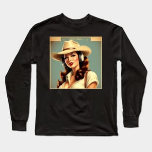 Country Music Cowgirl Retro Vintage Record Store Merch Long Sleeve T-Shirt